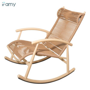 Wooden Rocking Chair Outdoor with High Back,Indoor, Oversized, Easy to Assemble for Garden,Lawn, Balcony, Backyard,Porch,Wooden Porch Rocker
