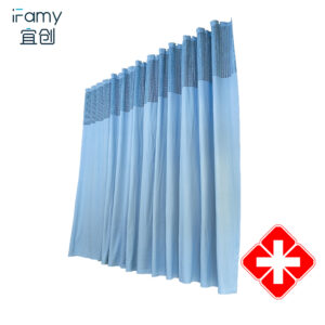 Custom Drapery Hospital Privacy Curtain, Flame Retardant, Washable with mesh and Grommets