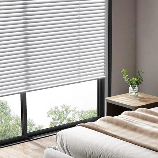 Cordless Aluminum Mini Blinds for Windows 1" Room Darkening Metal Horizontal Window Blinds Venetian Light Adjust Custom Window Shades for Home Office Door Custom Size - Image 2