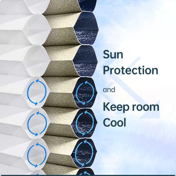 Blackout Cordless Cellular Shades Honeycomb Shades for Indoor Windows Room Darkening Blinds for Home Office Pull Down Window Shades Easy to Install - Image 3