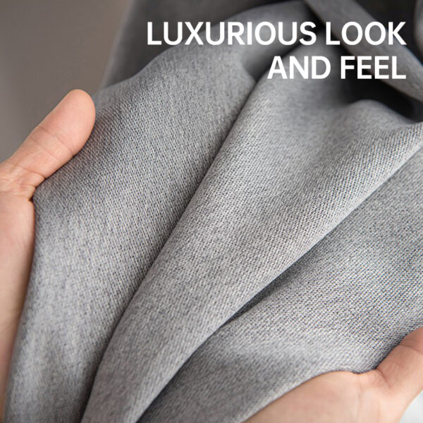 Elegant Cotton Room Darkening Blackout Curtains for Living Room Bedroom Thermal Insulated Privacy Grommet Window Curtain Panels - Image 4