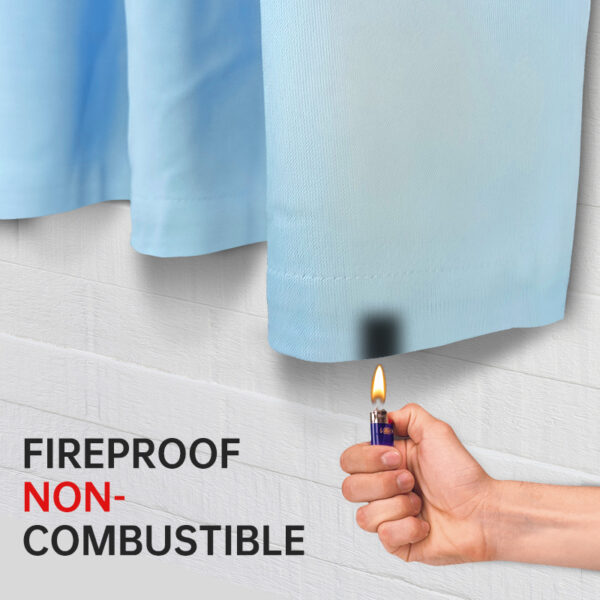 Custom Drapery Hospital Privacy Curtain, Flame Retardant, Washable with mesh and Grommets - Image 3