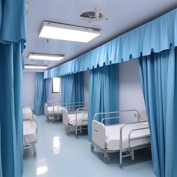 Custom Drapery Hospital Privacy Curtain, Flame Retardant, Washable with mesh and Grommets - Image 6
